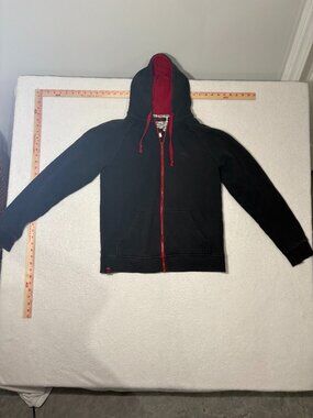 Vintage Y2K Tony Hawk Full-Zip Fleece-Lined Skater Hoodie - Black & Red